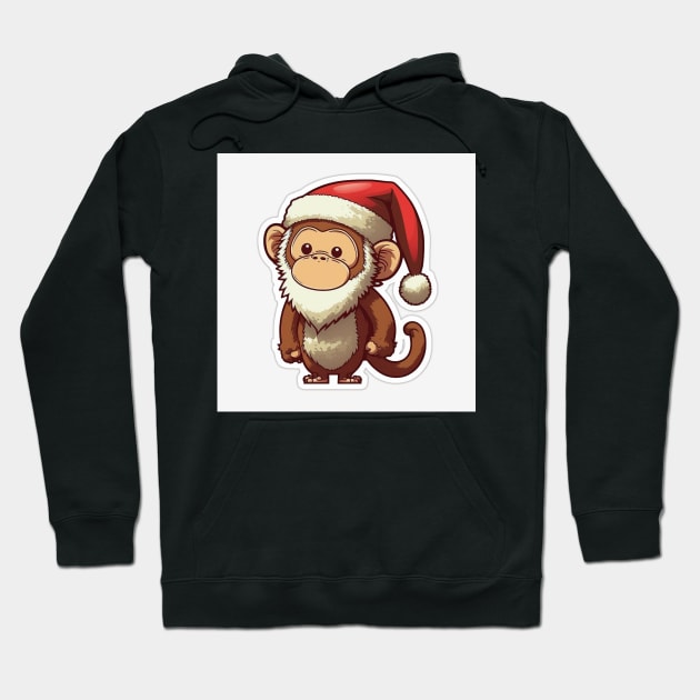 Santa Christmas Monkey! Hoodie by AICreateWorlds